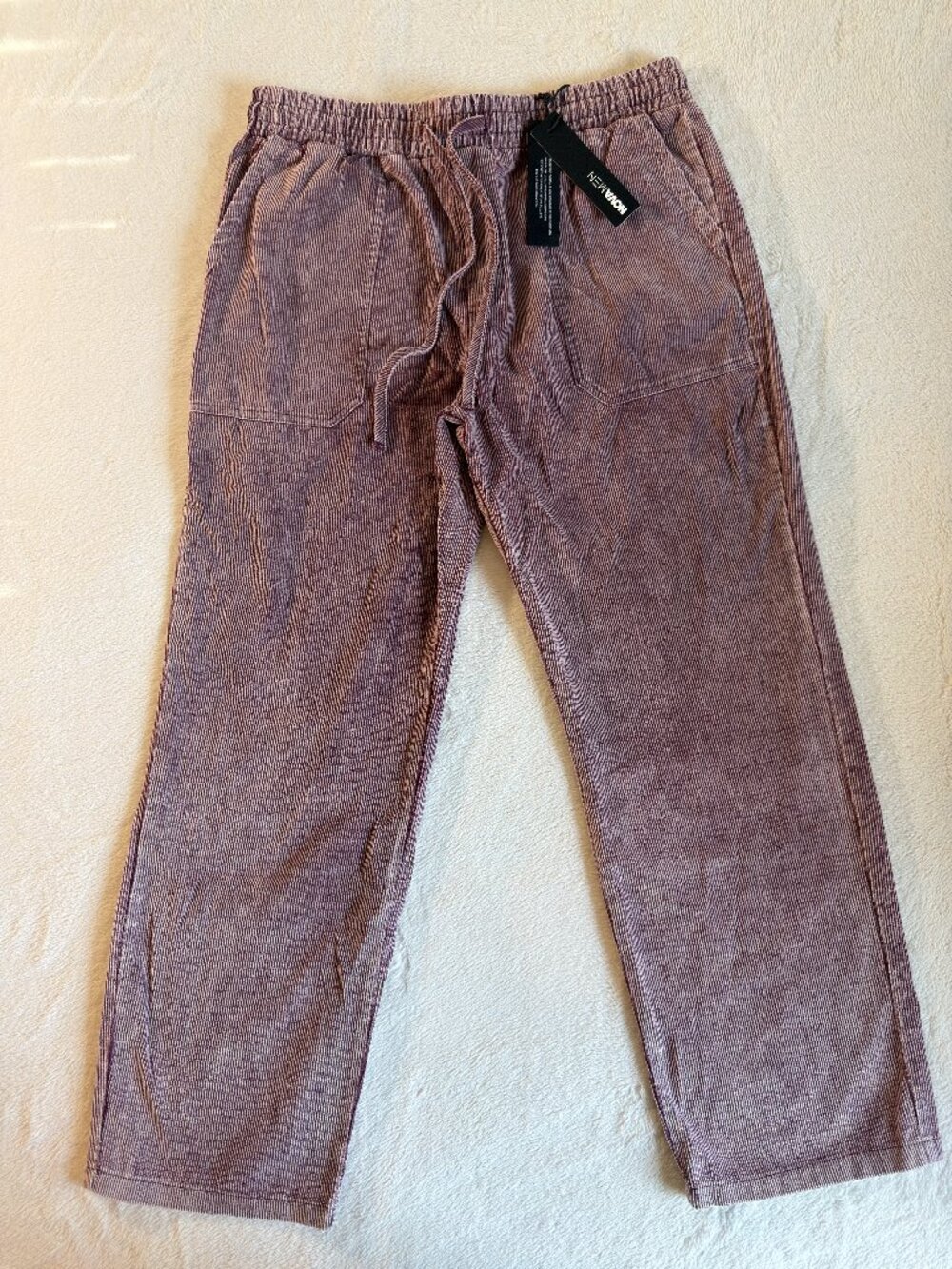 Fashion Nova Straight Chi Town Corduroy Pants – Size L – Burgundy – New